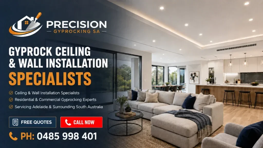 Precision Gyprocking SA - Gyprock Ceiling and Wall Installation Specialists in Glenelg, Brighton, Henley Beach, West Beach, Grange, Seaton