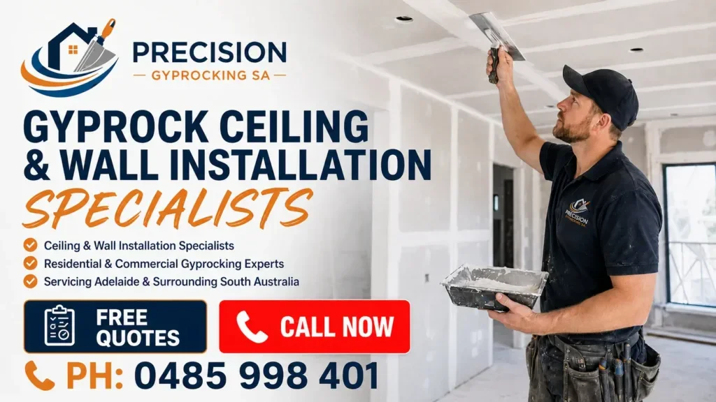 Precision Gyprocking SA - Gyprock Ceiling and Wall Installation Specialists servicing areas in Mitcham, Kingswood, Hyde Park, Malvern, Unley, Parkside